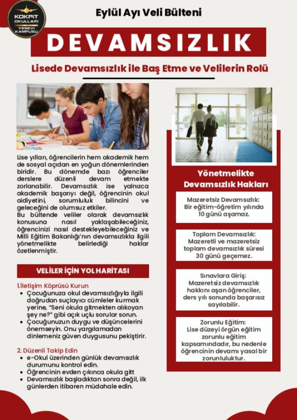 Eylül Ayı Veli Bülteni (Devamsızlık)