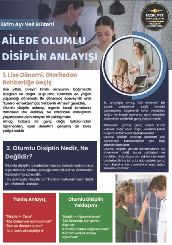 Ekim Ayı Veli Bülteni (Ailede Olumlu Disiplin Anlayışı)